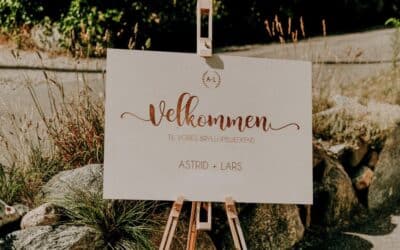 VELKOMST SKILT TIL BRYLLUPPER I TELT